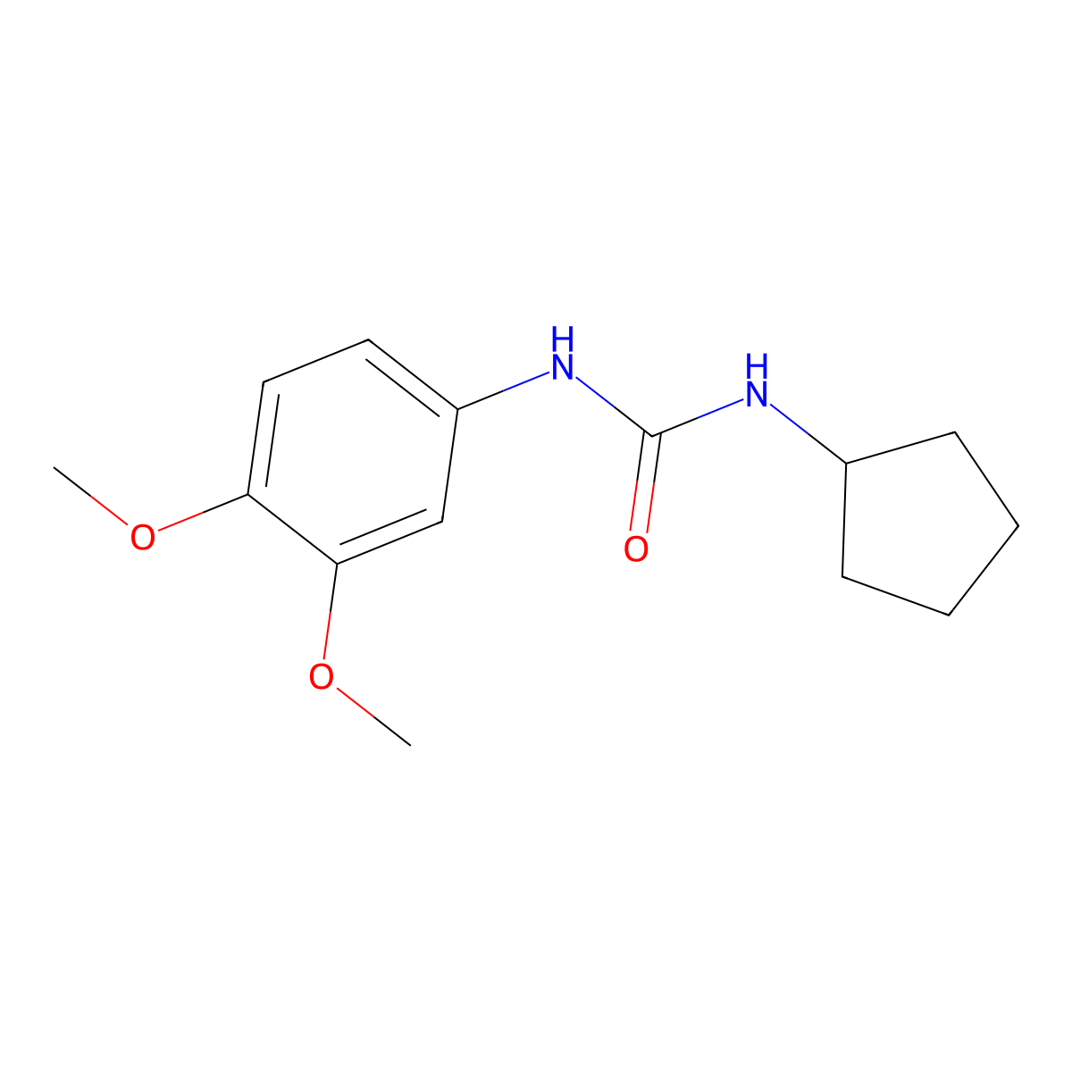 1-Cyclopentyl-3-(3,4-dimethoxyphenyl)urea molecular structure, CAS 75665-77-9