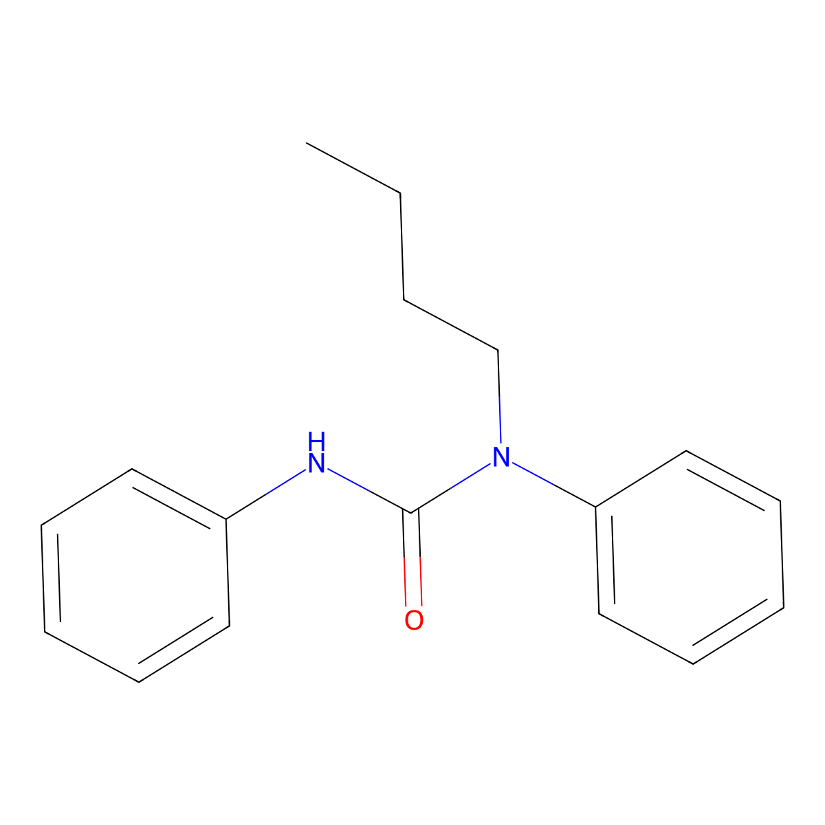 1-Butyl-1,3-diphenylurea molecular structure, CAS 75670-25-6