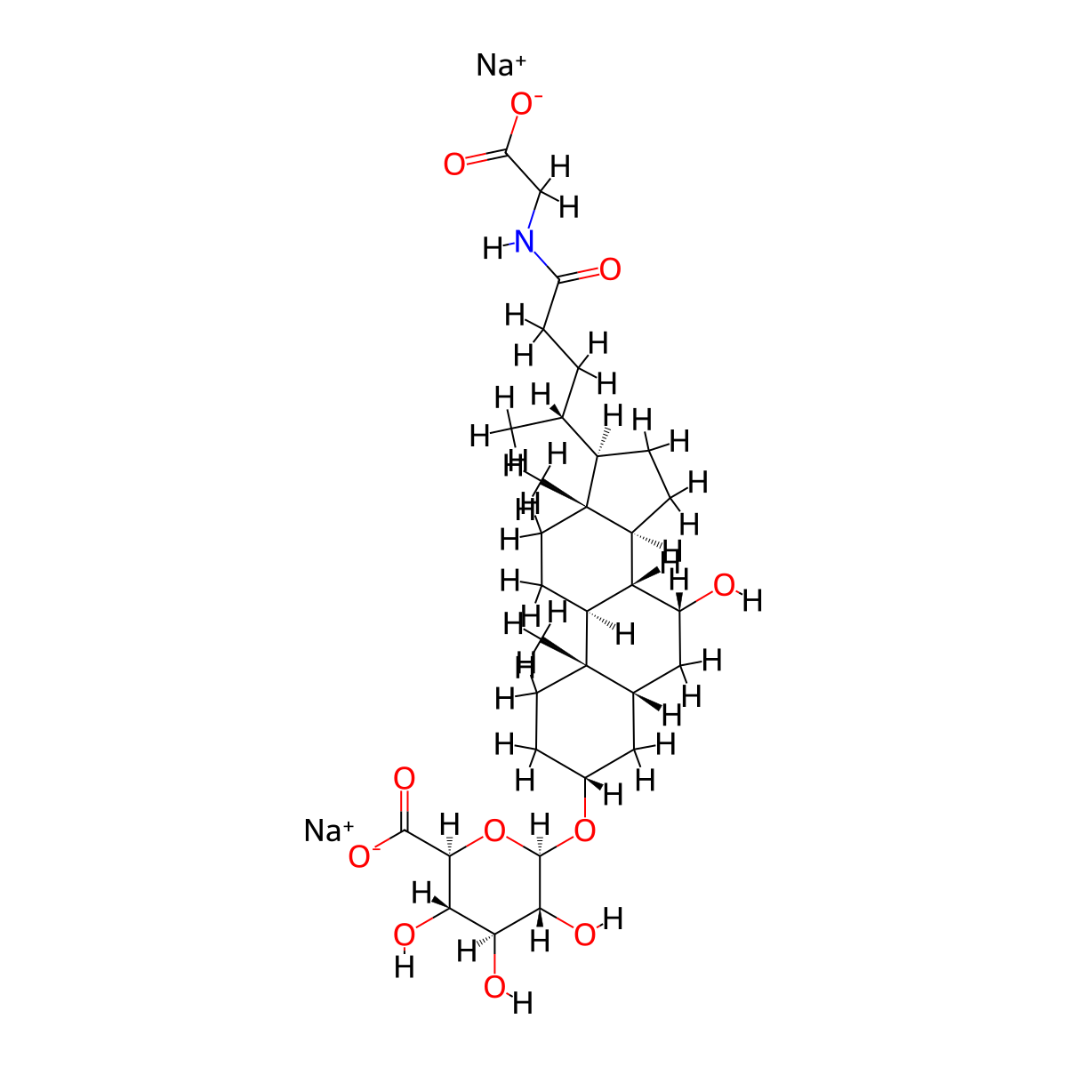 Glycochenodeoxycholic Acid-3-O-beta-glucuronide Disodium Salt molecular structure, CAS 75672-22-9