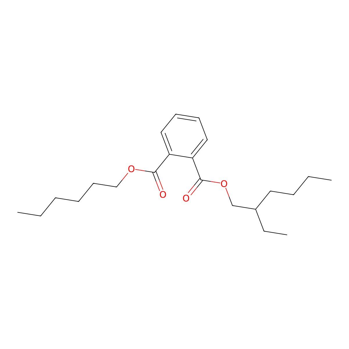 1,2-Benzenedicarboxylic acid, 2-ethylhexyl hexyl ester molecular structure, CAS 75673-16-4
