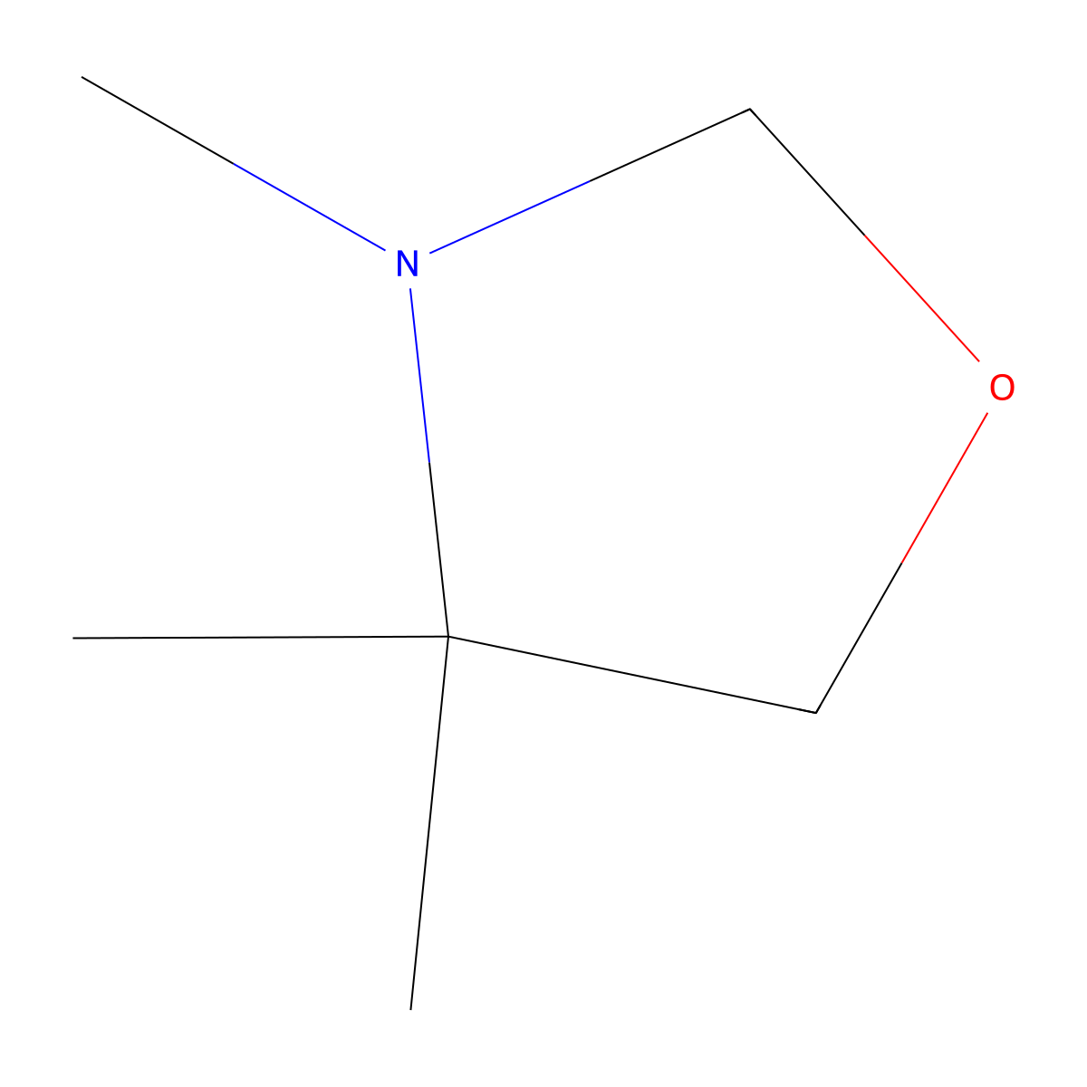 3,4,4-Trimethyloxazolidine molecular structure, CAS 75673-43-7