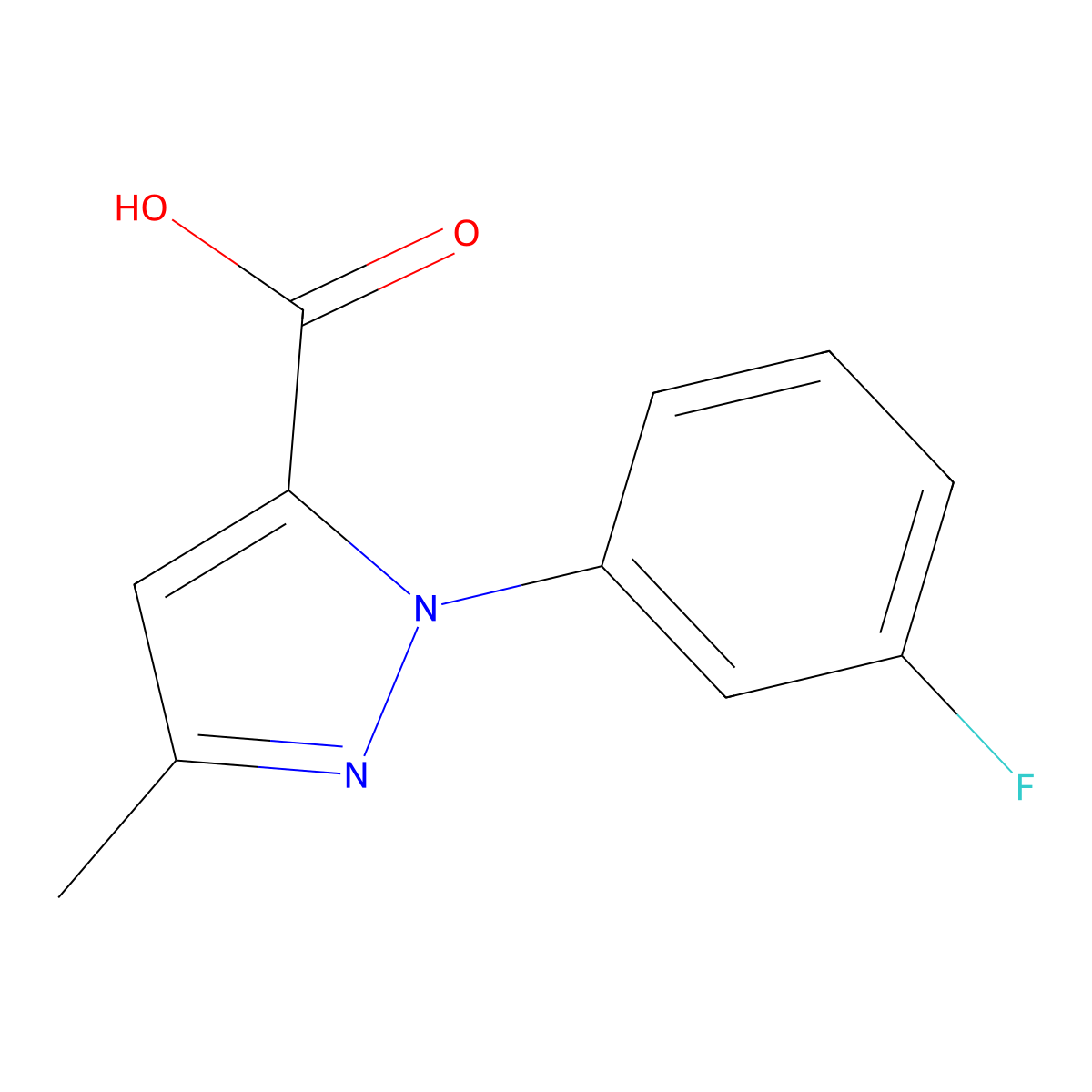 1-(3-Fluorophenyl)-3-methyl-1H-pyrazole-5-carboxylic acid molecular structure, CAS 756752-22-4