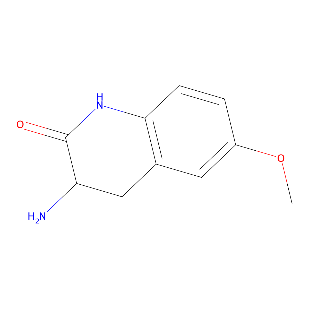 3-Amino-6-methoxy-3,4-dihydroquinolin-2(1H)-one molecular structure, CAS 756756-10-2