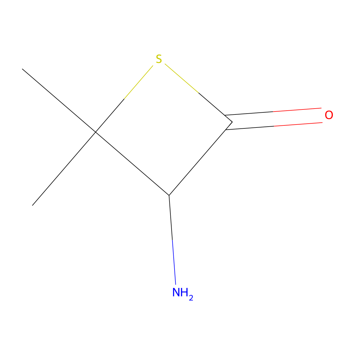 3-Amino-4,4-dimethylthietan-2-one molecular structure, CAS 756758-30-2