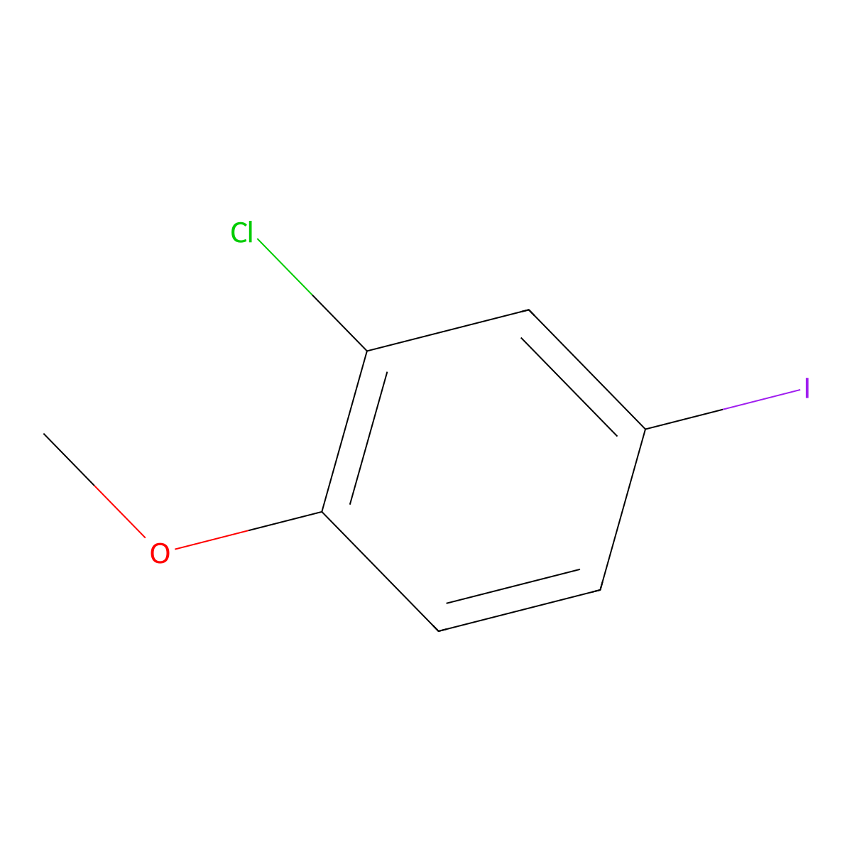 2-Chloro-4-iodo-1-methoxybenzene molecular structure, CAS 75676-72-1