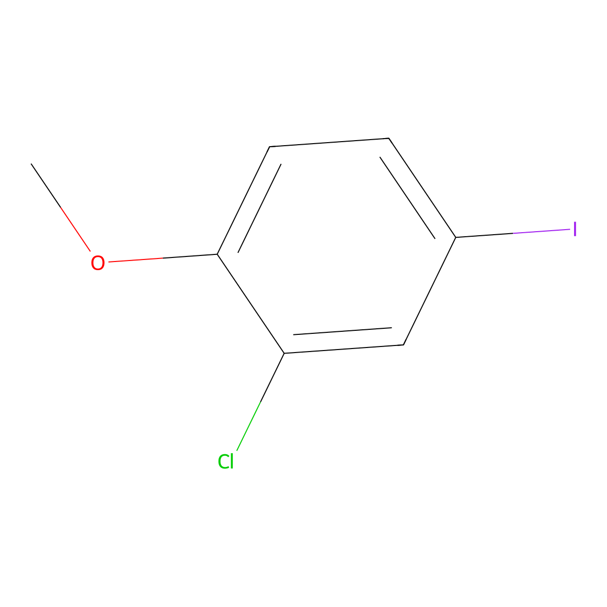 2-Chloro-4-iodo-1-methoxybenzene molecular structure, CAS 75676-72-1