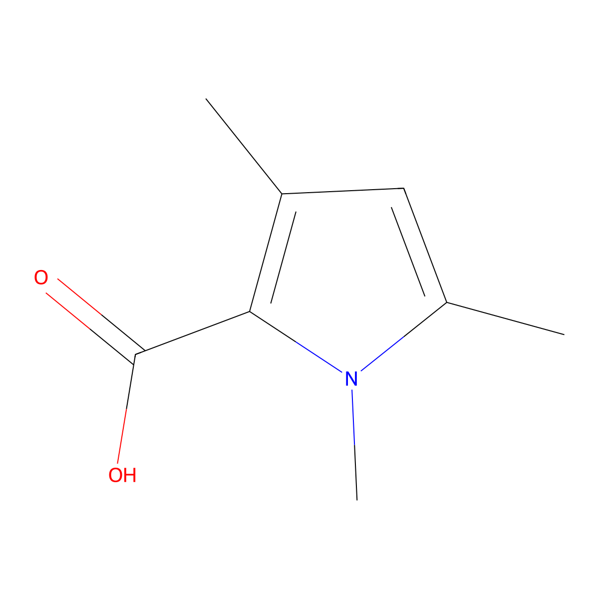 1,3,5-Trimethyl-1H-pyrrole-2-carboxylic acid molecular structure, CAS 756760-16-4