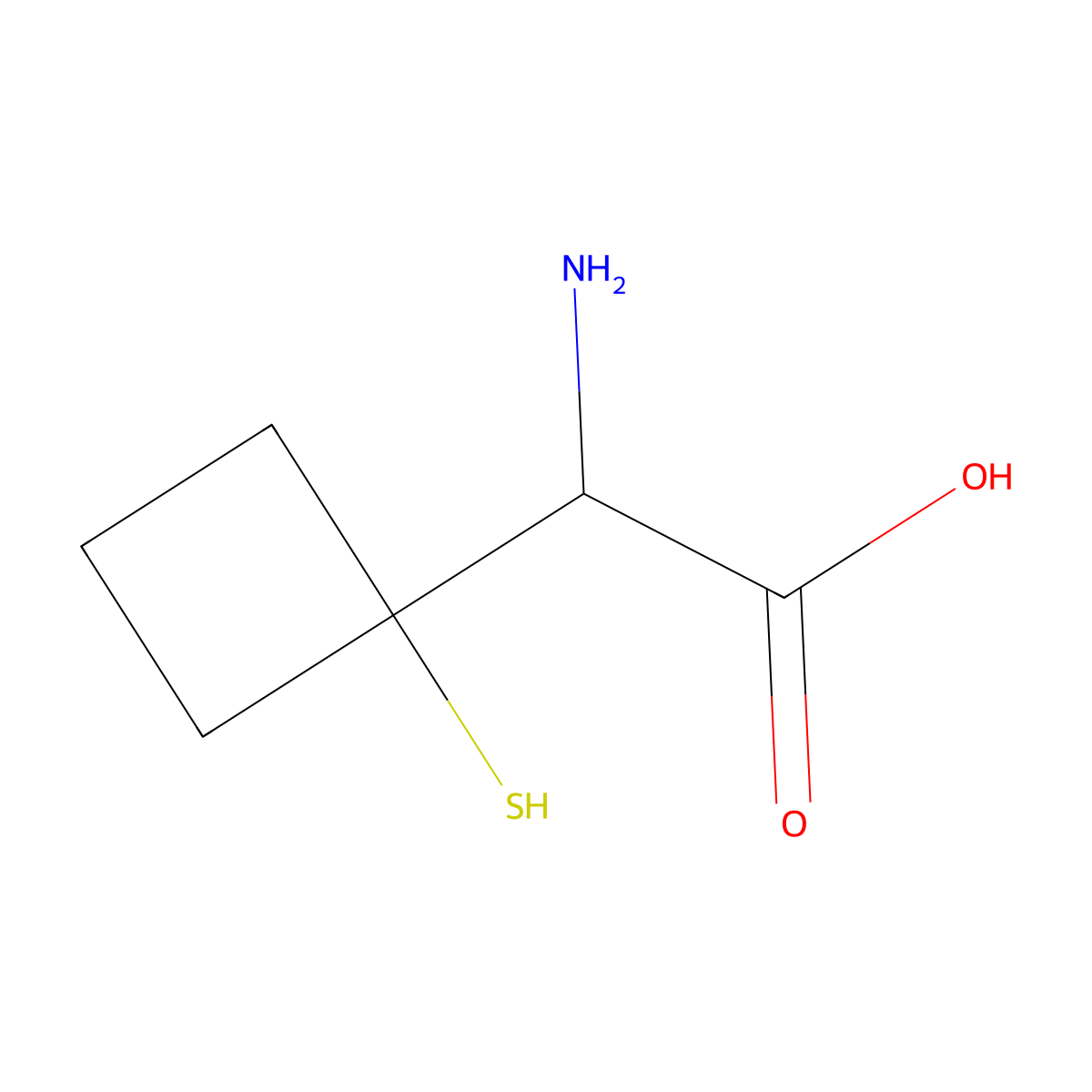 2-Amino-2-(1-mercaptocyclobutyl)acetic acid molecular structure, CAS 756765-00-1