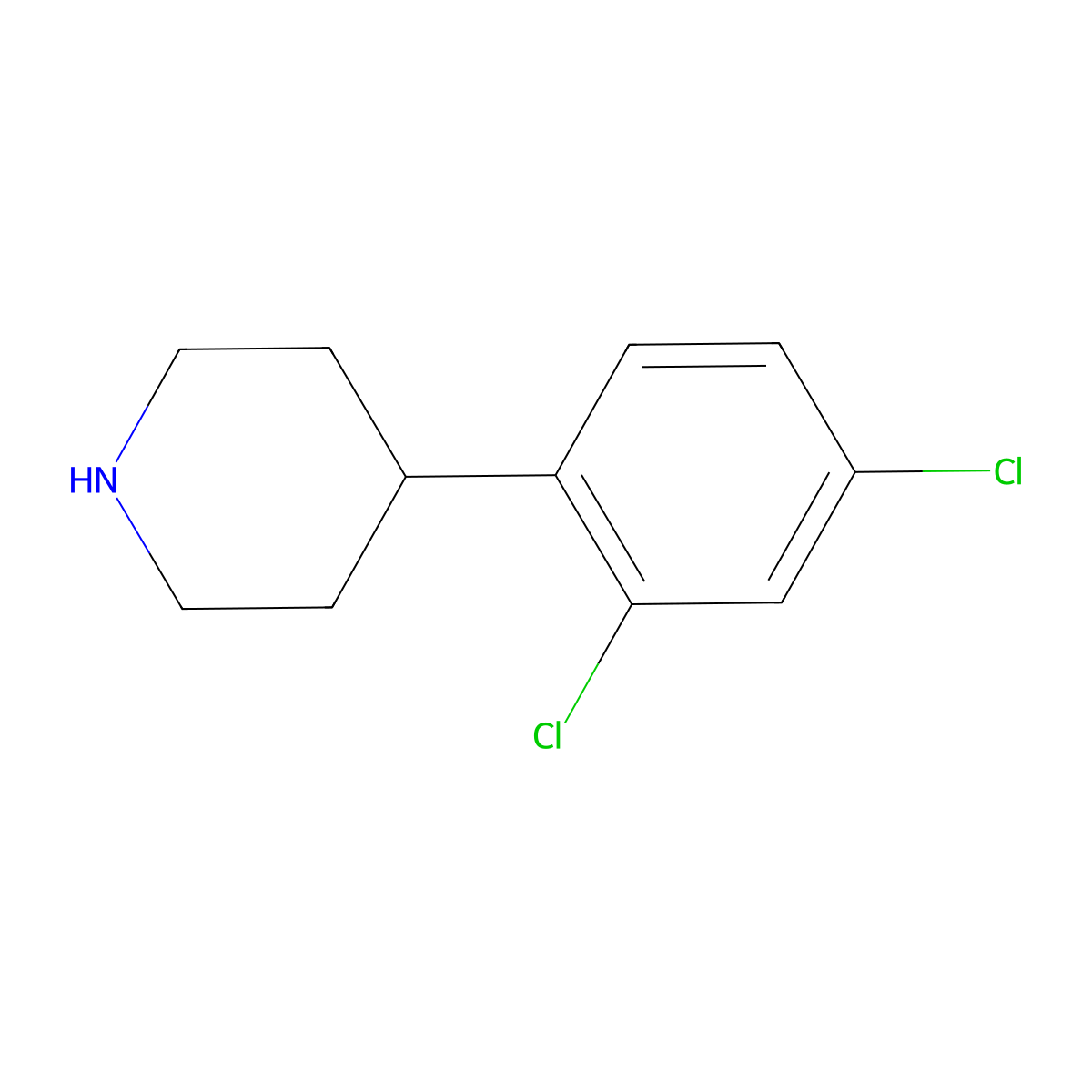 4-(2,4-Dichlorophenyl)piperidine molecular structure, CAS 756771-71-8
