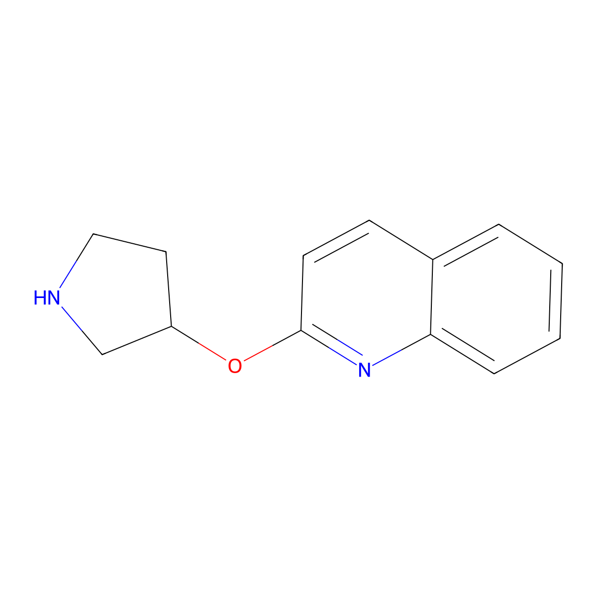 2-(Pyrrolidin-3-yloxy)quinoline molecular structure, CAS 756784-11-9