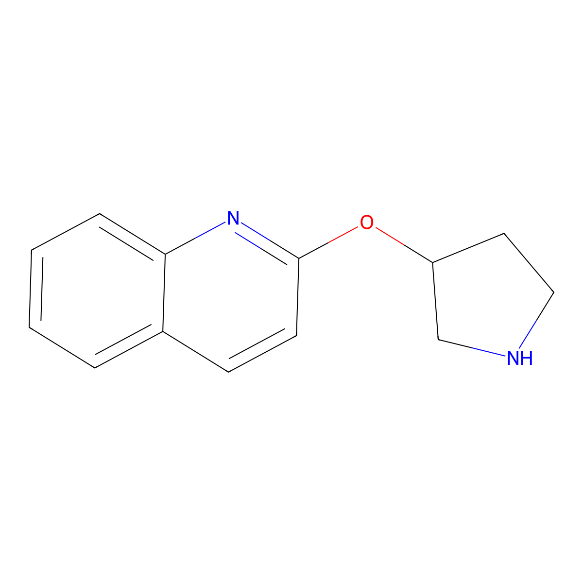 2-(Pyrrolidin-3-yloxy)quinoline molecular structure, CAS 756784-11-9