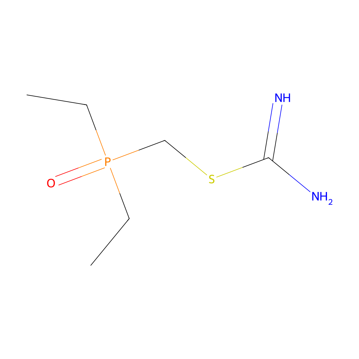 (Diethylphosphinyl)methyl carbamimidothioate molecular structure, CAS 756784-16-4