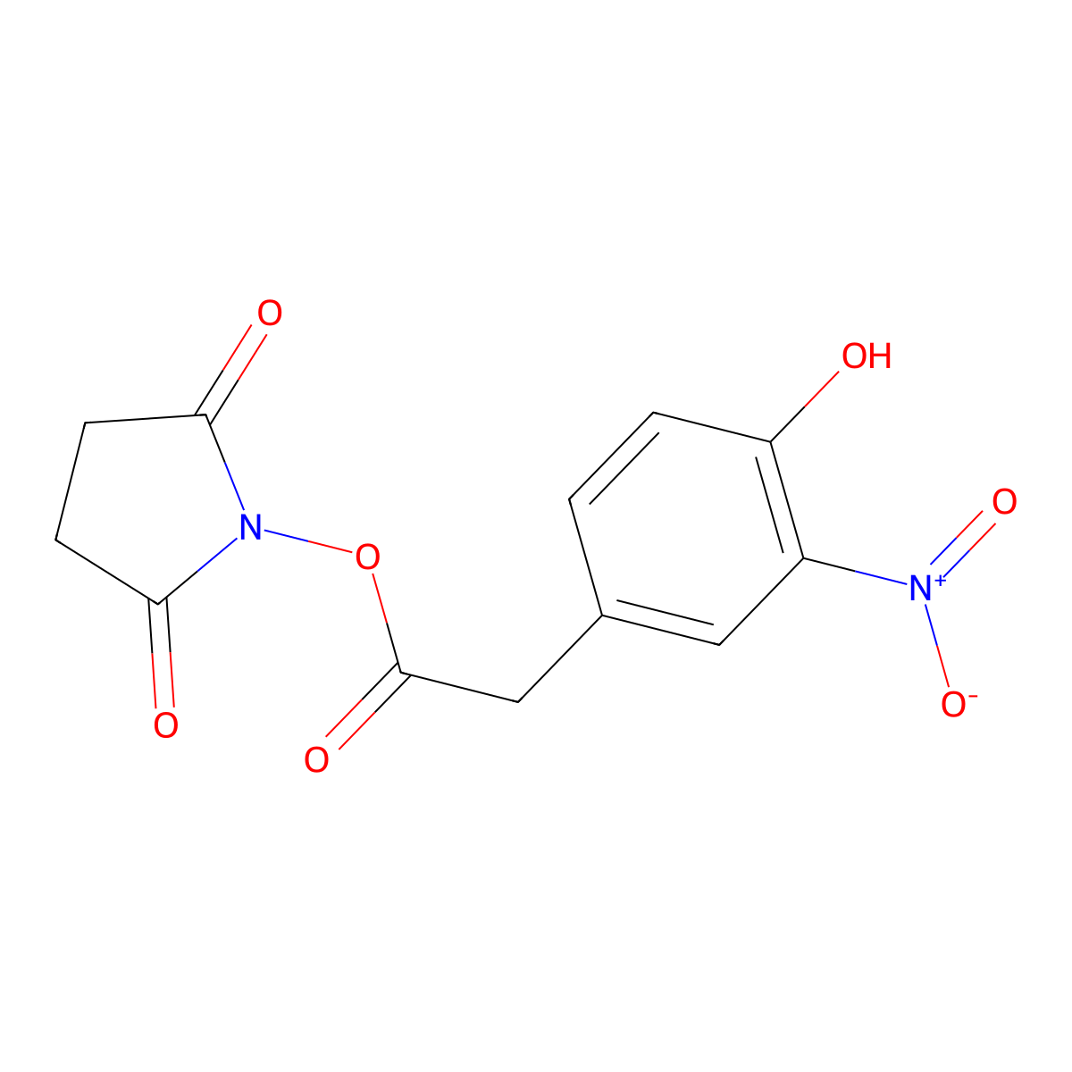 2,5-Dioxo-1-pyrrolidinyl 4-hydroxy-3-nitrobenzeneacetate molecular structure, CAS 75679-31-1