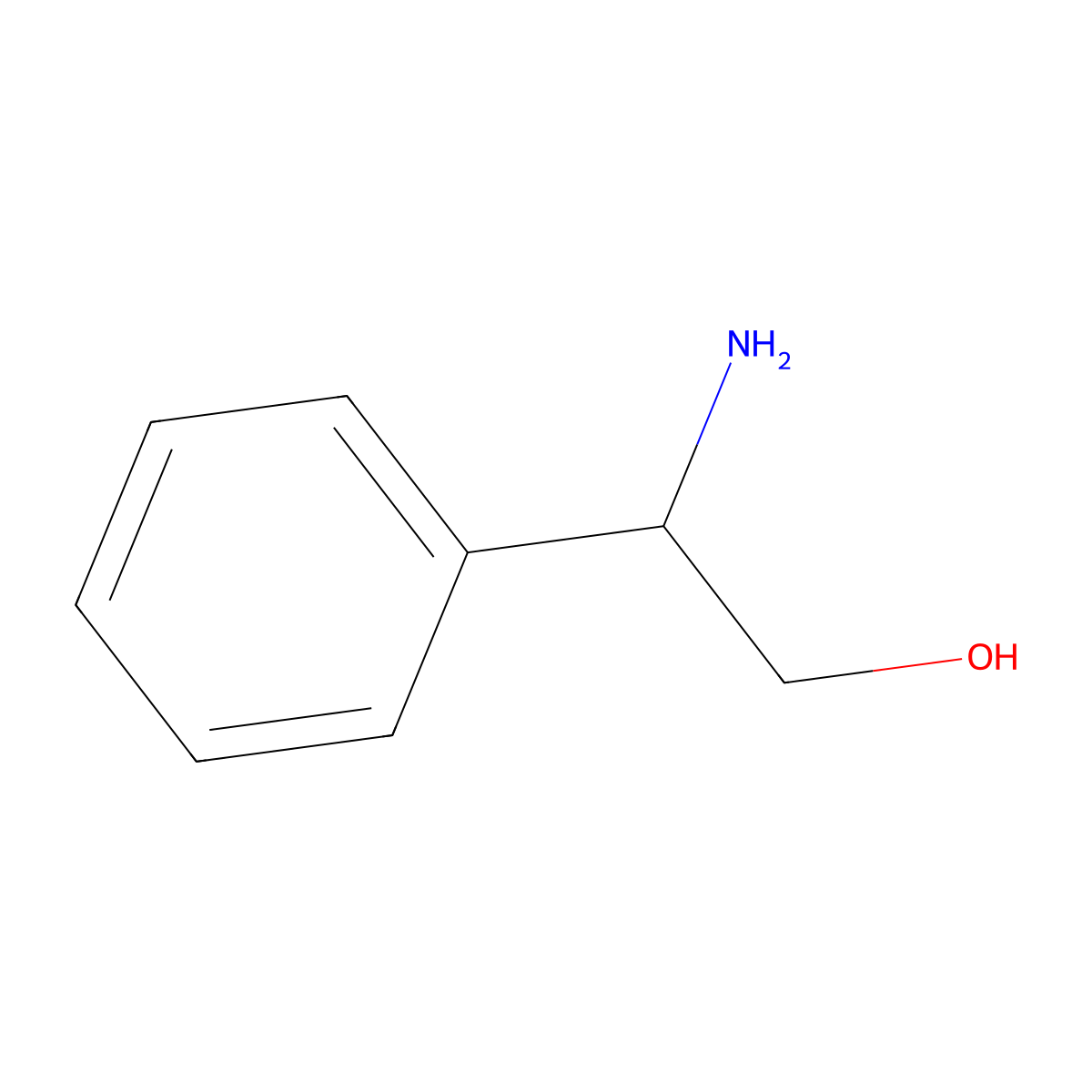 2-Amino-2-phenylethanol molecular structure, CAS 7568-92-5