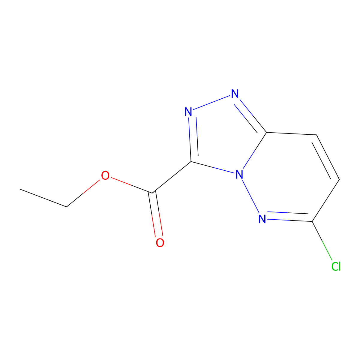 Ethyl 6-chloro-(1,2,4)triazolo(4,3-b)pyridazine-3-carboxylate molecular structure, CAS 75680-93-2