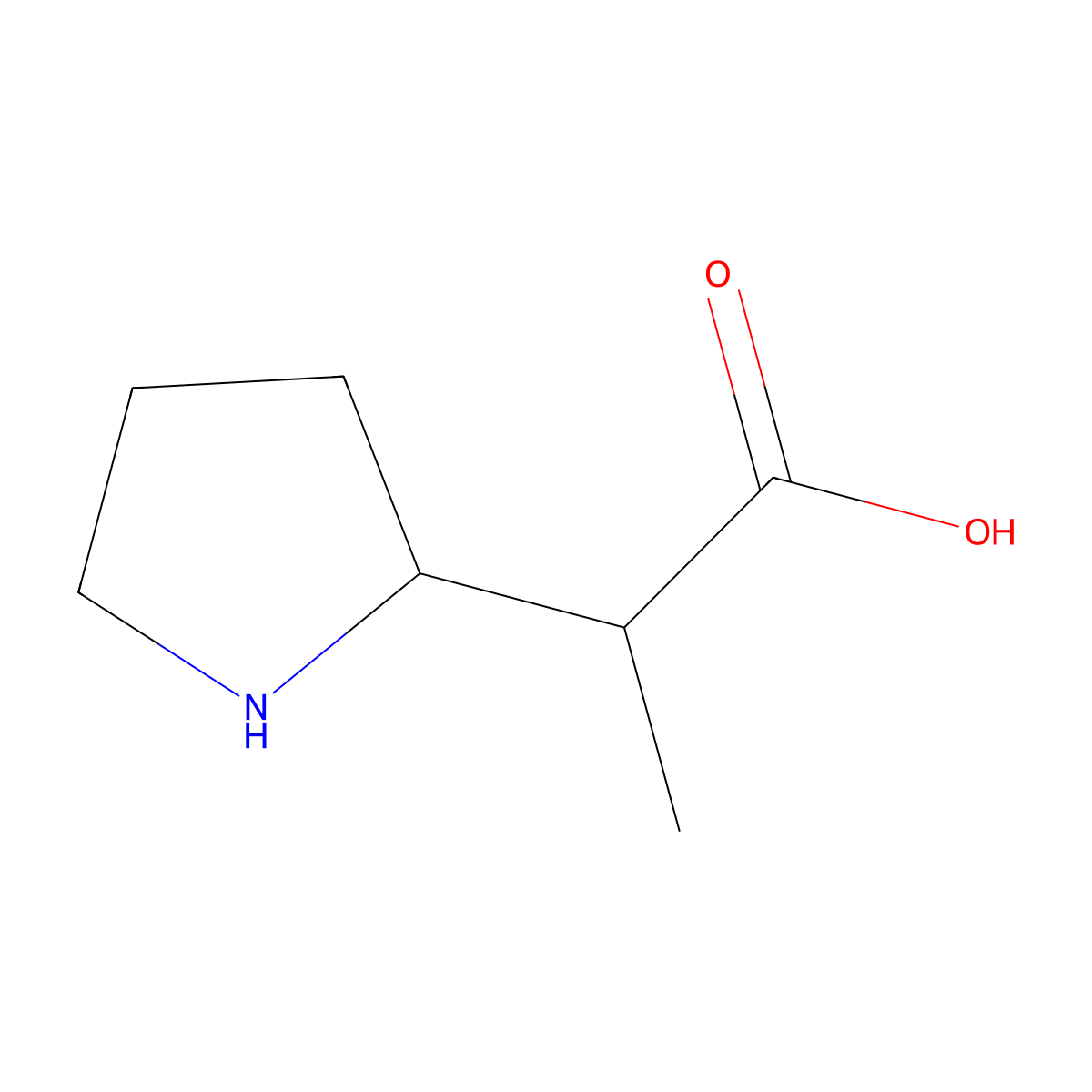 2-(Pyrrolidin-2-yl)propanoic acid molecular structure, CAS 756800-16-5