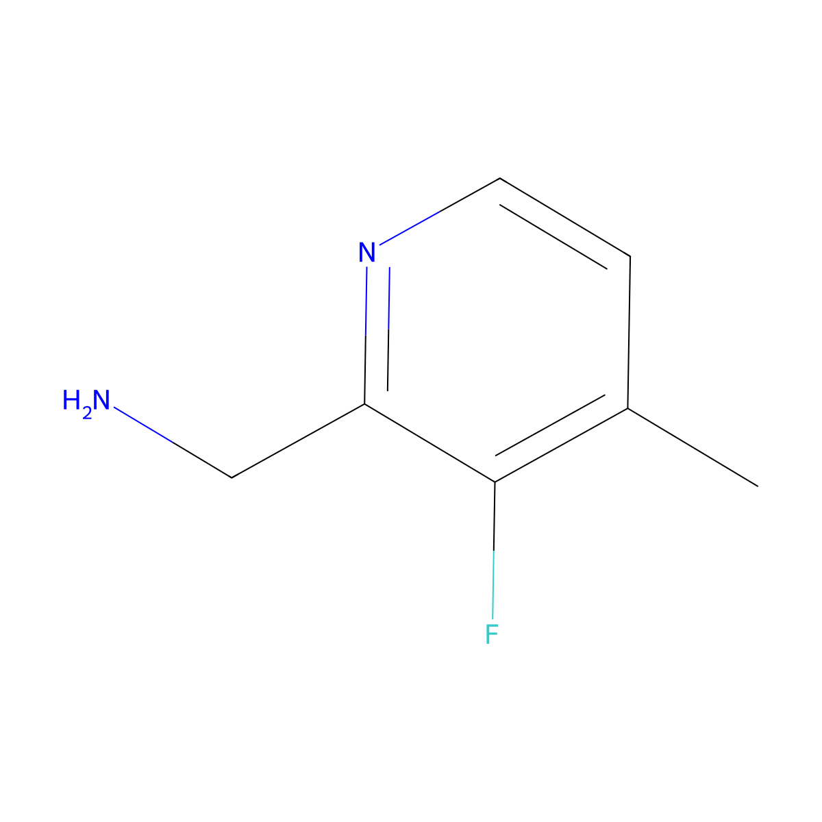 (3-Fluoro-4-methylpyridin-2-yl)methanamine molecular structure, CAS 756807-57-5