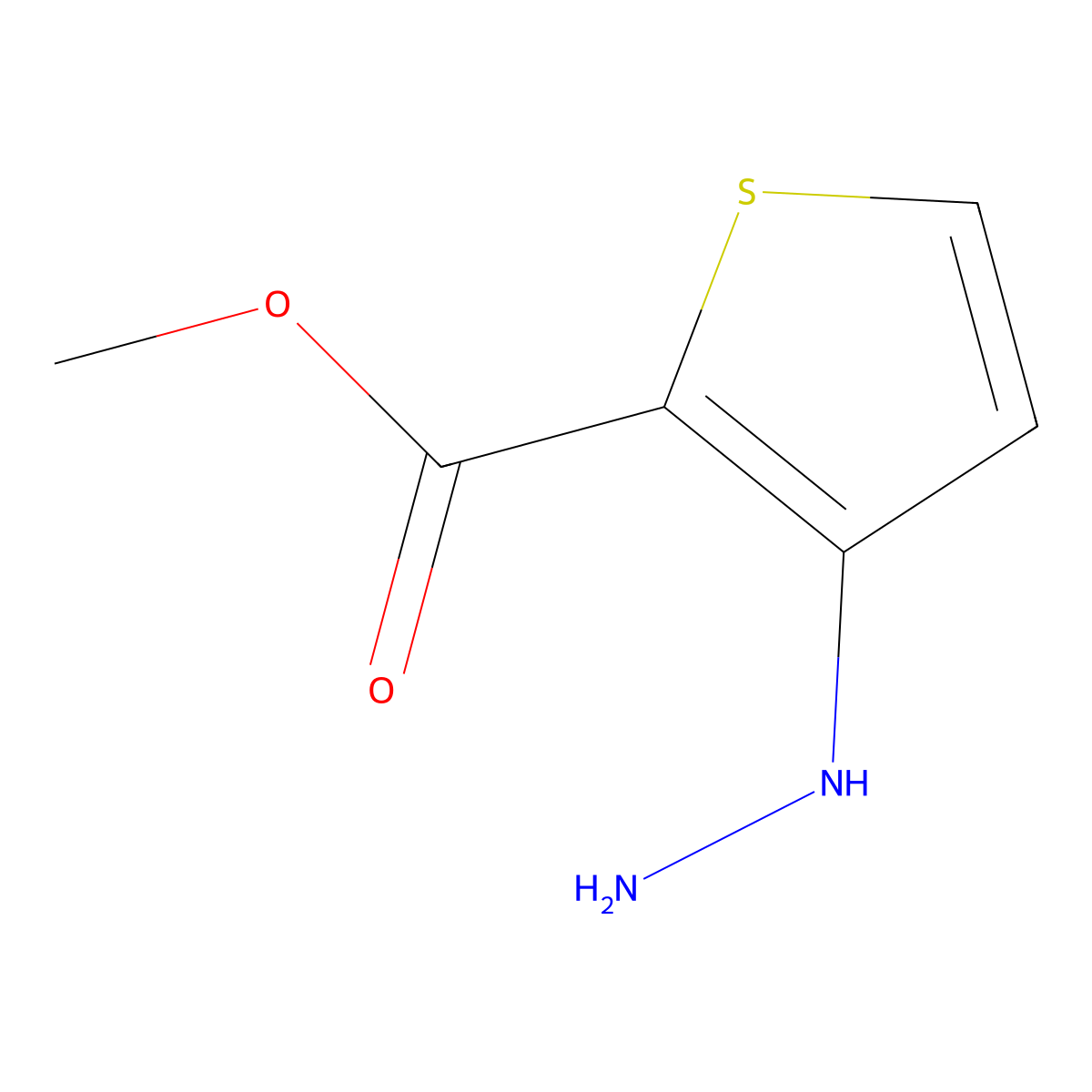 Methyl 3-Hydrazinothiophene-2-Carboxylate molecular structure, CAS 75681-13-9