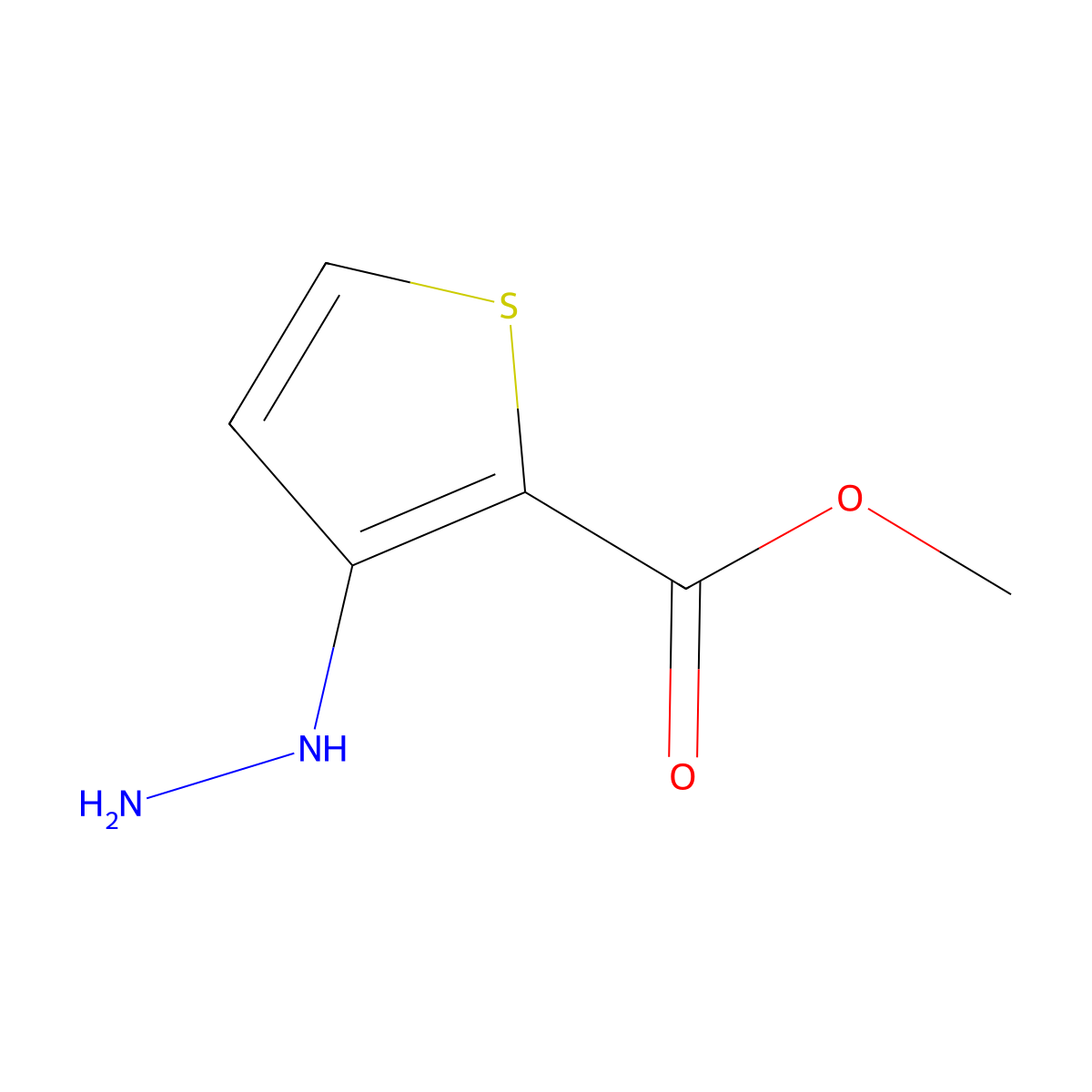 Methyl 3-Hydrazinothiophene-2-Carboxylate molecular structure, CAS 75681-13-9