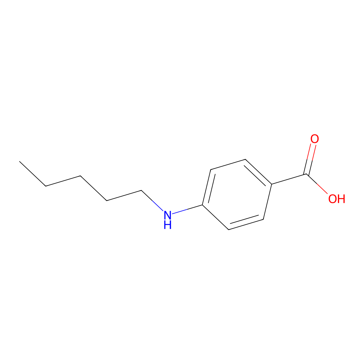 4-(Pentylamino)benzoic acid molecular structure, CAS 75681-60-6