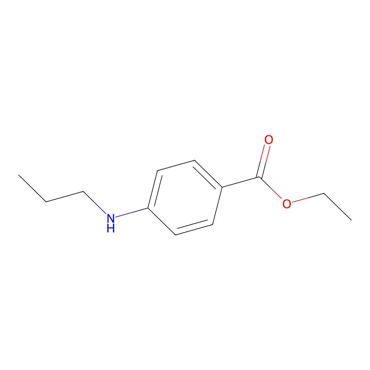 Ethyl 4-(propylamino)benzoate molecular structure, CAS 75681-66-2