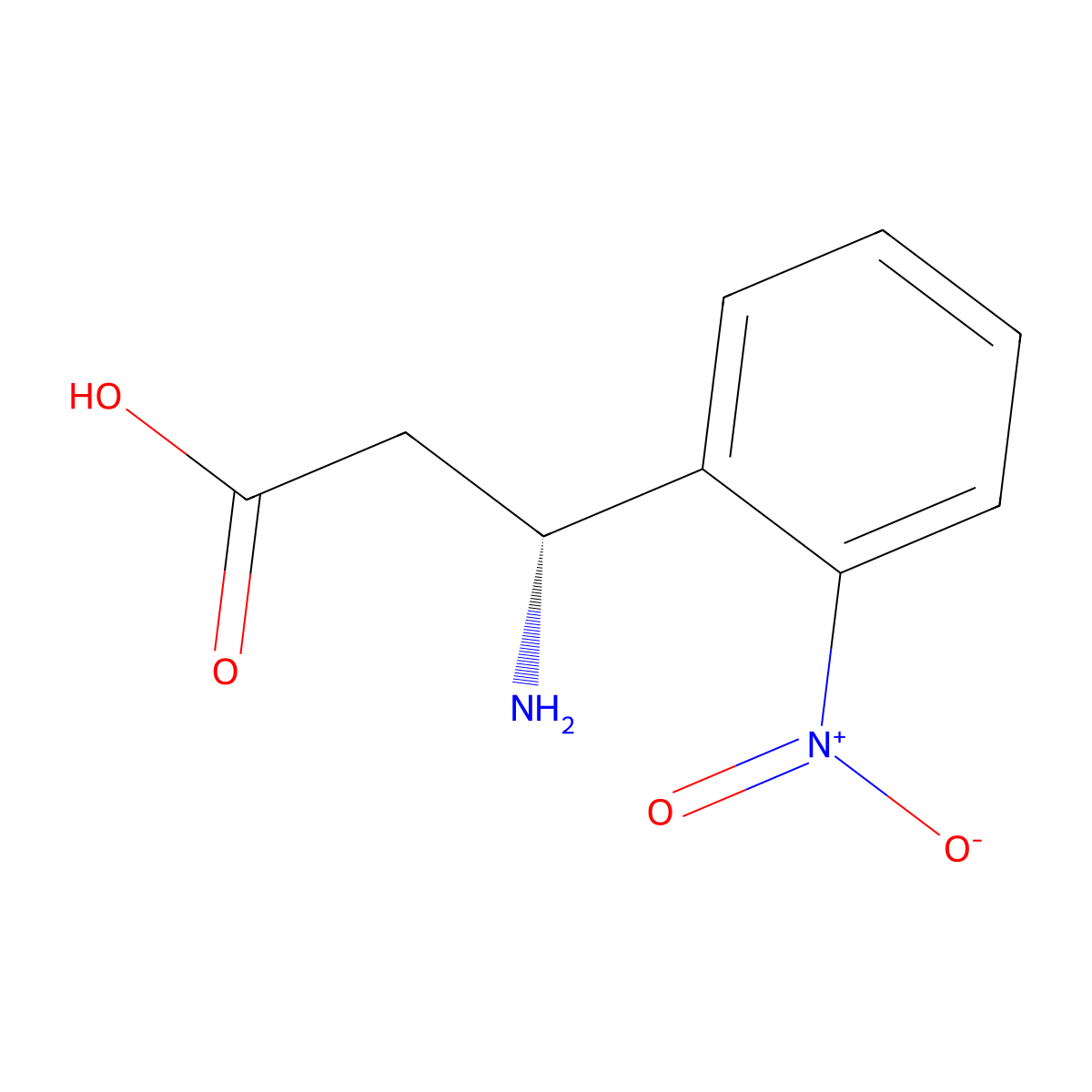 (R)-3-Amino-3-(2-nitrophenyl)propanoic acid molecular structure, CAS 756814-14-9