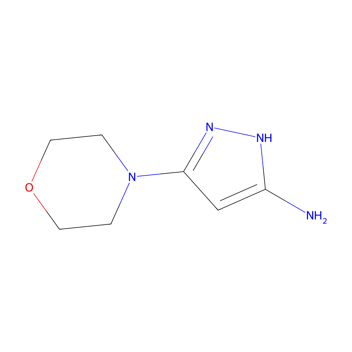 5-Morpholino-1H-pyrazol-3-amine molecular structure, CAS 756814-98-9