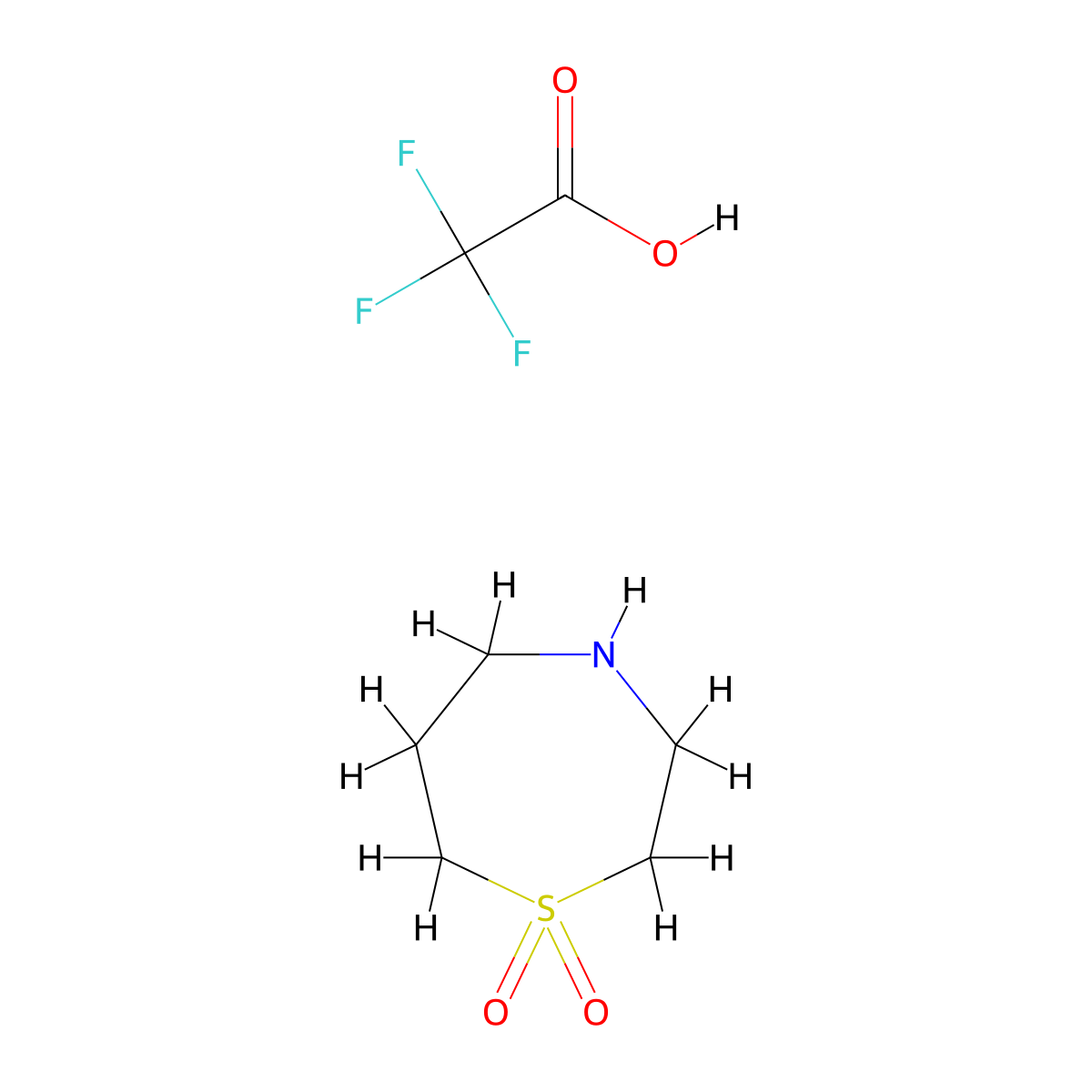 1,4-Thiazepane-1,1-dioxide trifluoro acetate molecular structure, CAS 756815-81-3