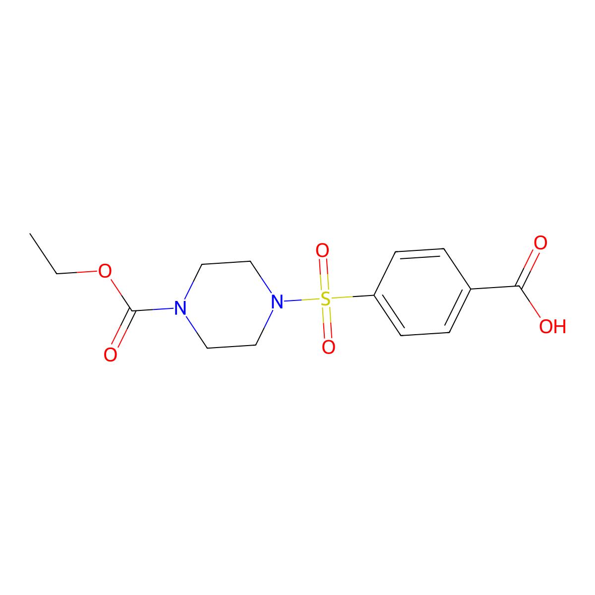4-(4-Carboxy-benzenesulfonyl)-piperazine-1-carboxylic acid ethyl ester molecular structure, CAS 756818-92-5