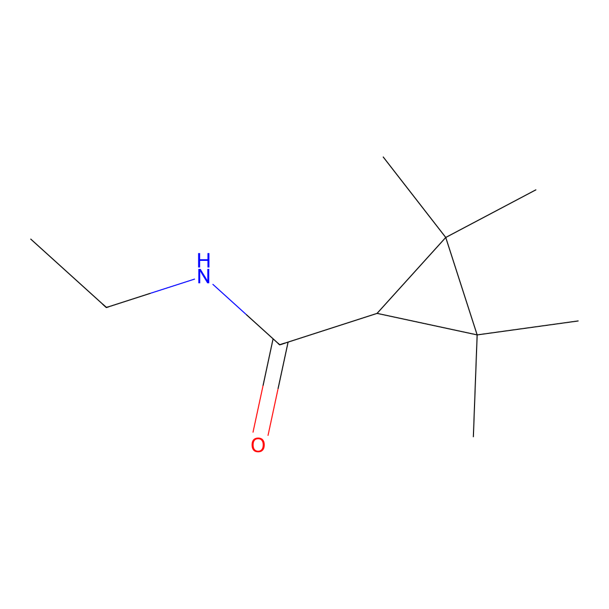 N-ethyl-2,2,3,3-tetramethylcyclopropane-1-carboxamide molecular structure, CAS 756830-76-9
