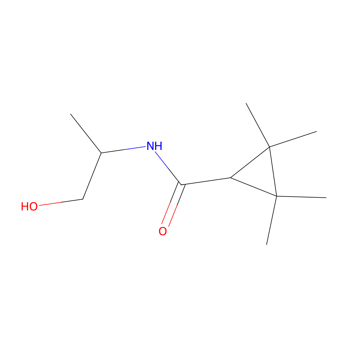 N-(1-hydroxypropan-2-yl)-2,2,3,3-tetramethylcyclopropane-1-carboxamide molecular structure, CAS 756830-88-3