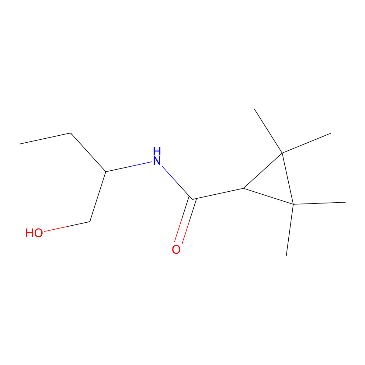 N-(1-hydroxybutan-2-yl)-2,2,3,3-tetramethylcyclopropane-1-carboxamide molecular structure, CAS 756830-90-7