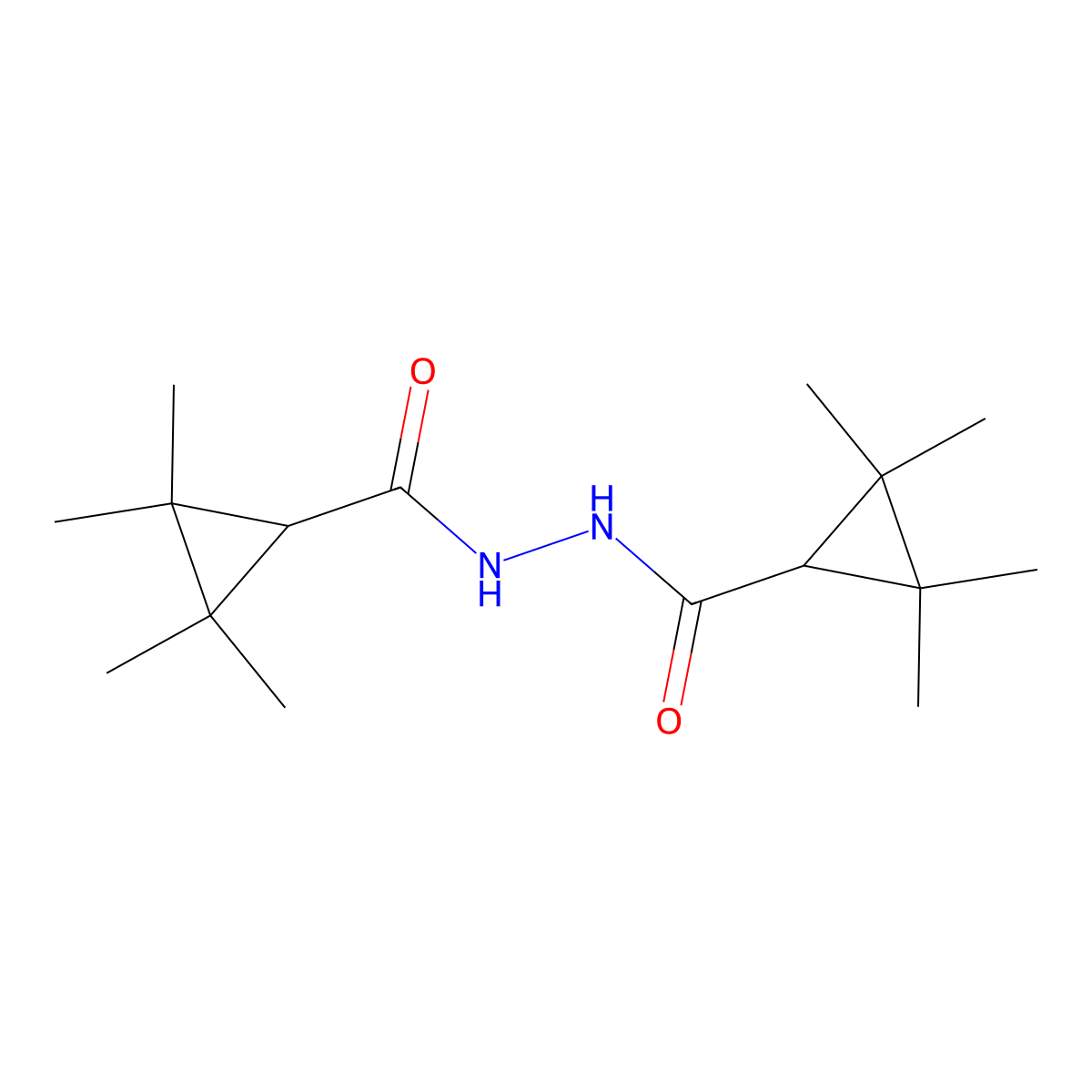 2,2,3,3-tetramethyl-N'-(2,2,3,3-tetramethylcyclopropanecarbonyl)cyclopropane-1-carbohydrazide molecular structure, CAS 756830-99-6