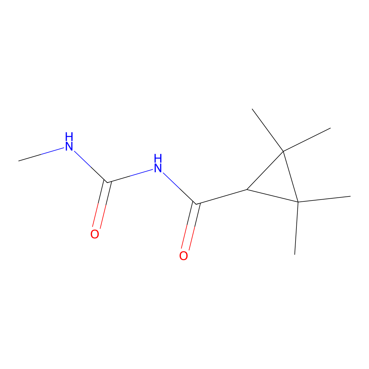 3-Methyl-1-(2,2,3,3-tetramethylcyclopropanecarbonyl)urea molecular structure, CAS 756831-04-6