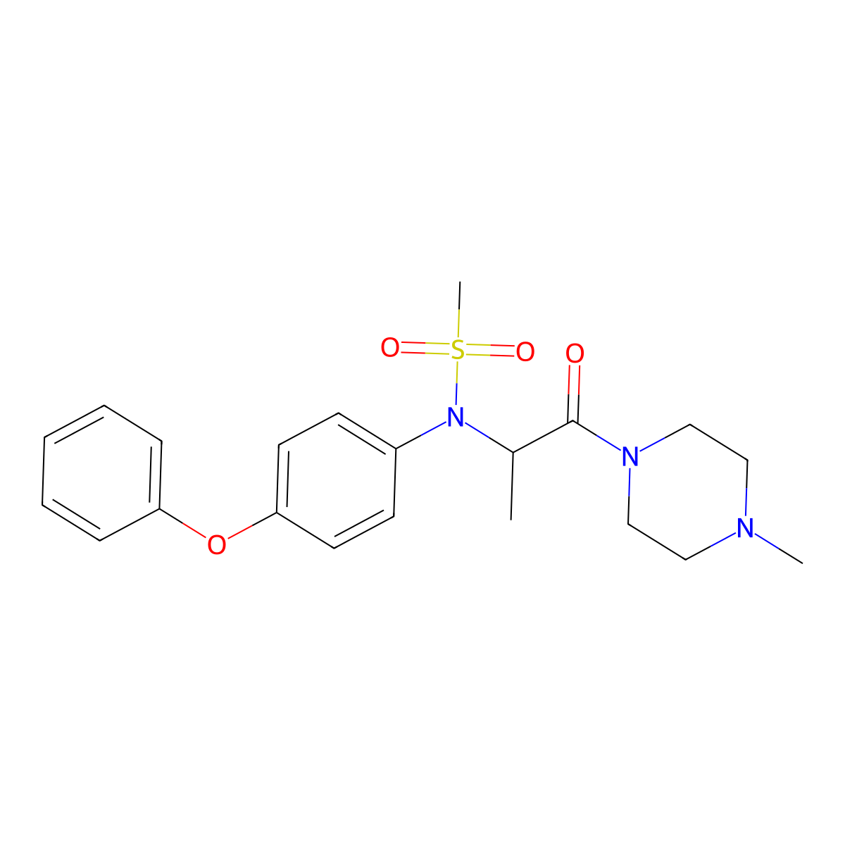 N-[1-(4-methylpiperazin-1-yl)-1-oxopropan-2-yl]-N-(4-phenoxyphenyl)methanesulfonamide molecular structure, CAS 756831-52-4