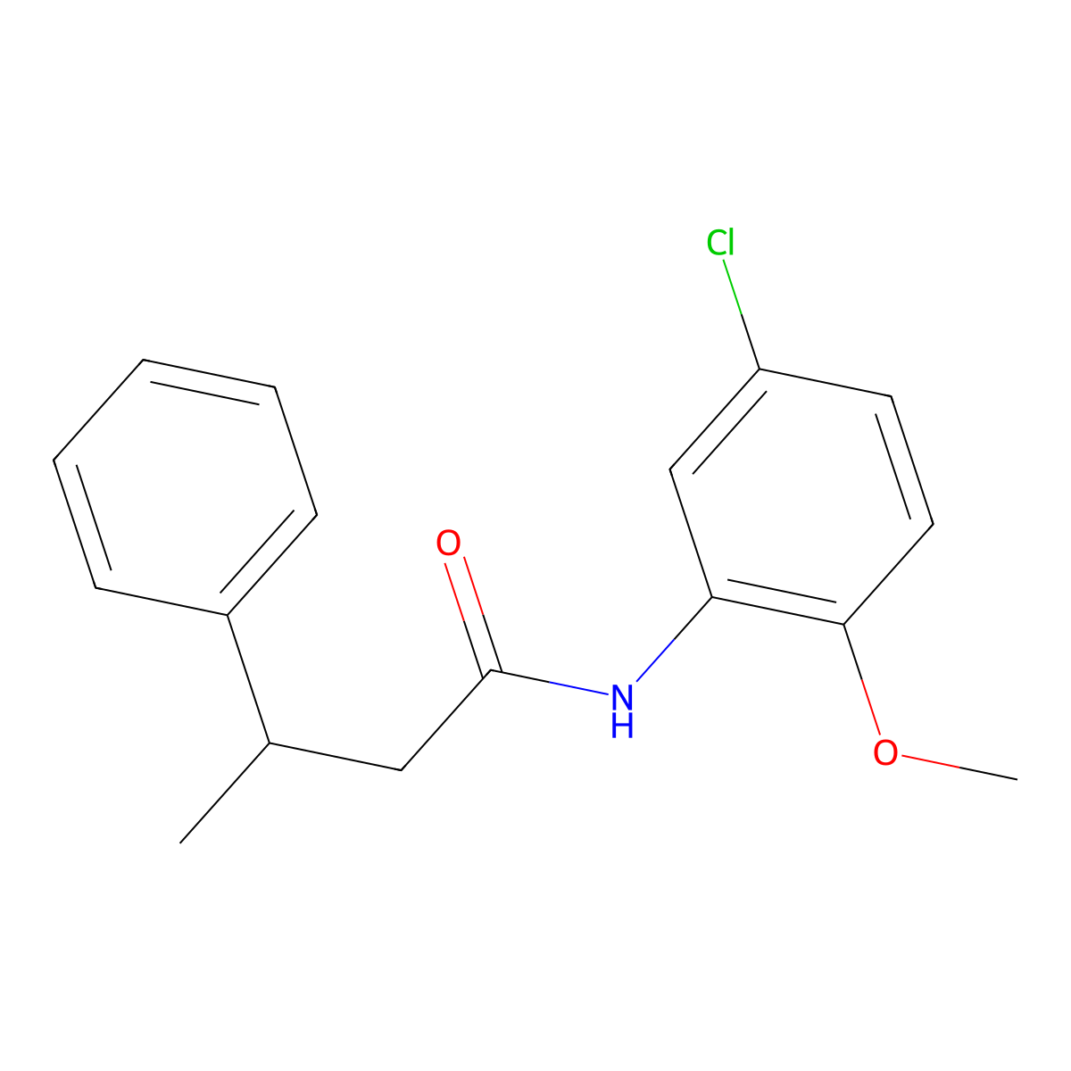 N-(5-chloro-2-methoxyphenyl)-3-phenylbutanamide molecular structure, CAS 756833-04-2