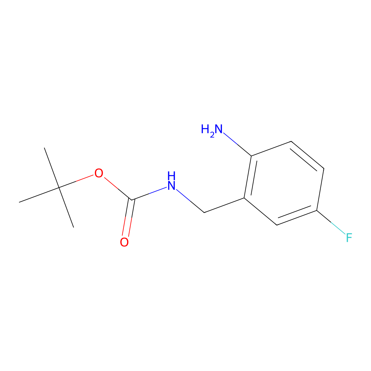 Tert-butyl 2-amino-5-fluorobenzylcarbamate molecular structure, CAS 756839-26-6
