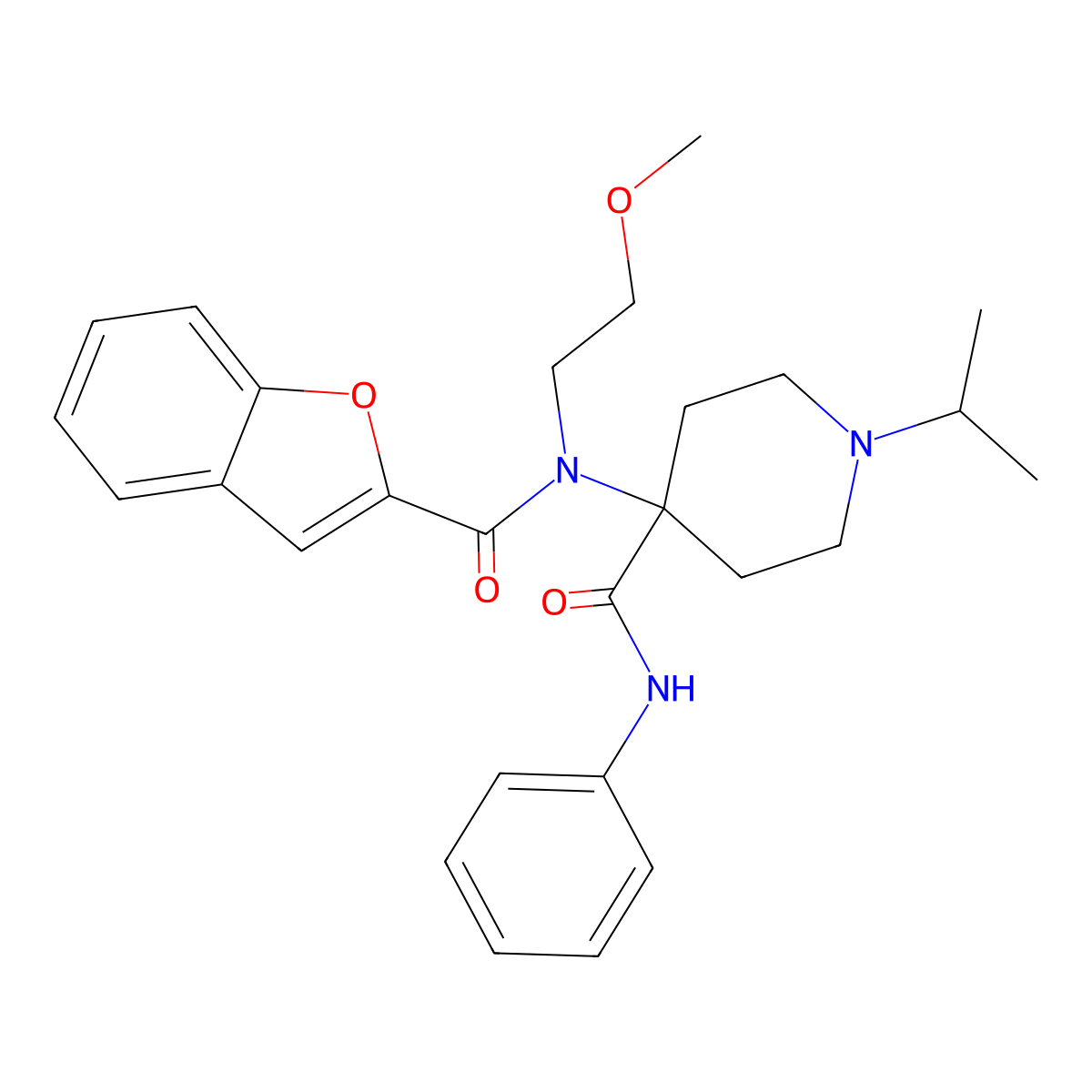 4-[(1-benzofuran-2-ylcarbonyl)(2-methoxyethyl)amino]-N-phenyl-1-(propan-2-yl)piperidine-4-carboxamide molecular structure, CAS 756842-05-4