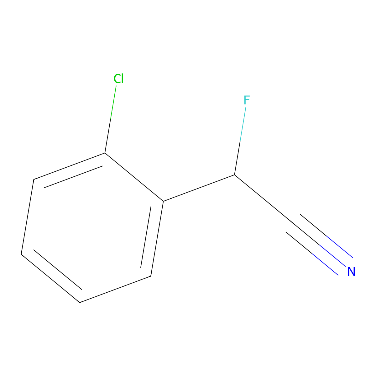 2-(2-Chlorophenyl)-2-fluoroacetonitrile molecular structure, CAS 756846-54-5