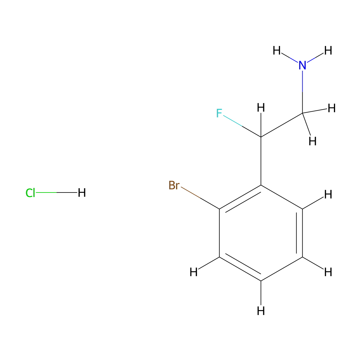 2-(2-Bromophenyl)-2-fluoroethan-1-amine hydrochloride molecular structure, CAS 756846-65-8