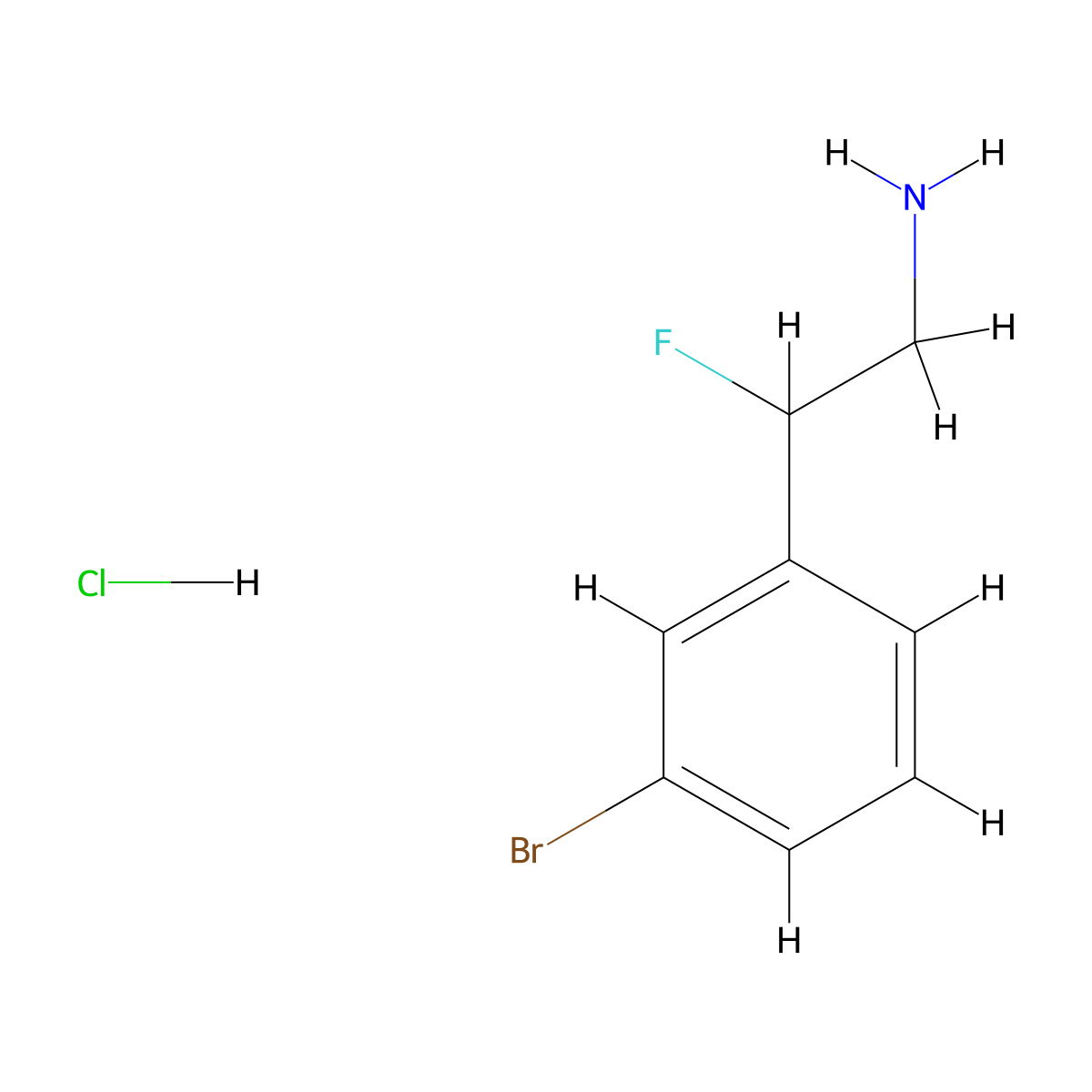 2-(3-Bromophenyl)-2-fluoroethan-1-amine hydrochloride molecular structure, CAS 756846-67-0