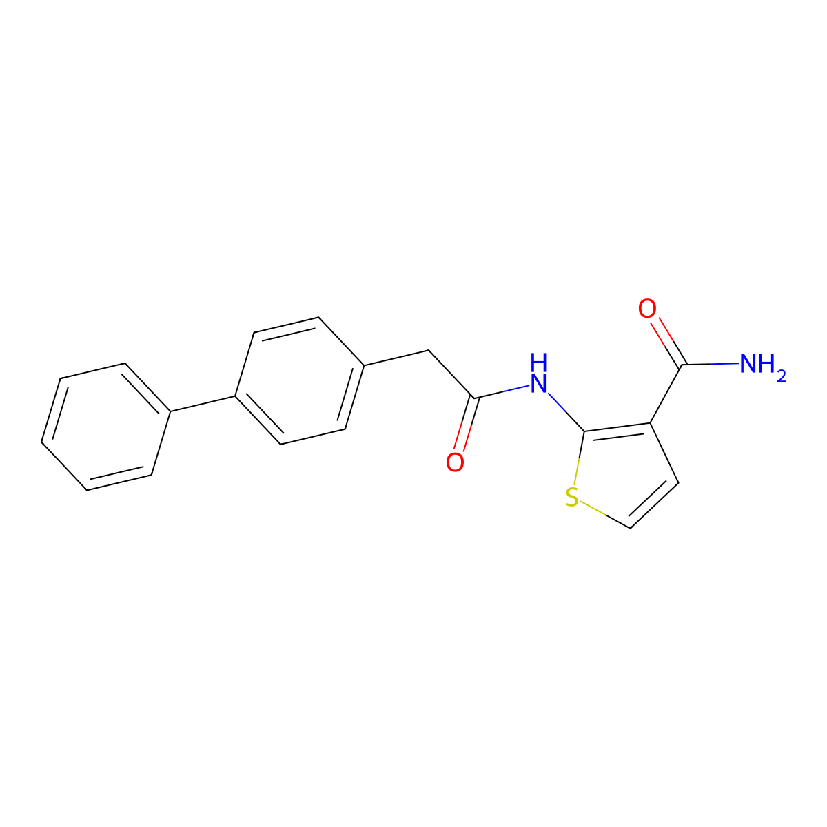 2-(2-([1,1'-Biphenyl]-4-yl)acetamido)thiophene-3-carboxamide molecular structure, CAS 756849-36-2