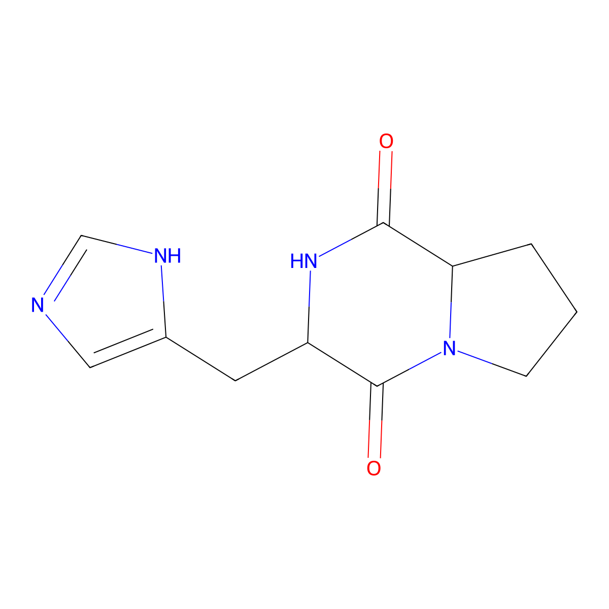 Cyclo(-D-His-Pro) molecular structure, CAS 75685-88-0