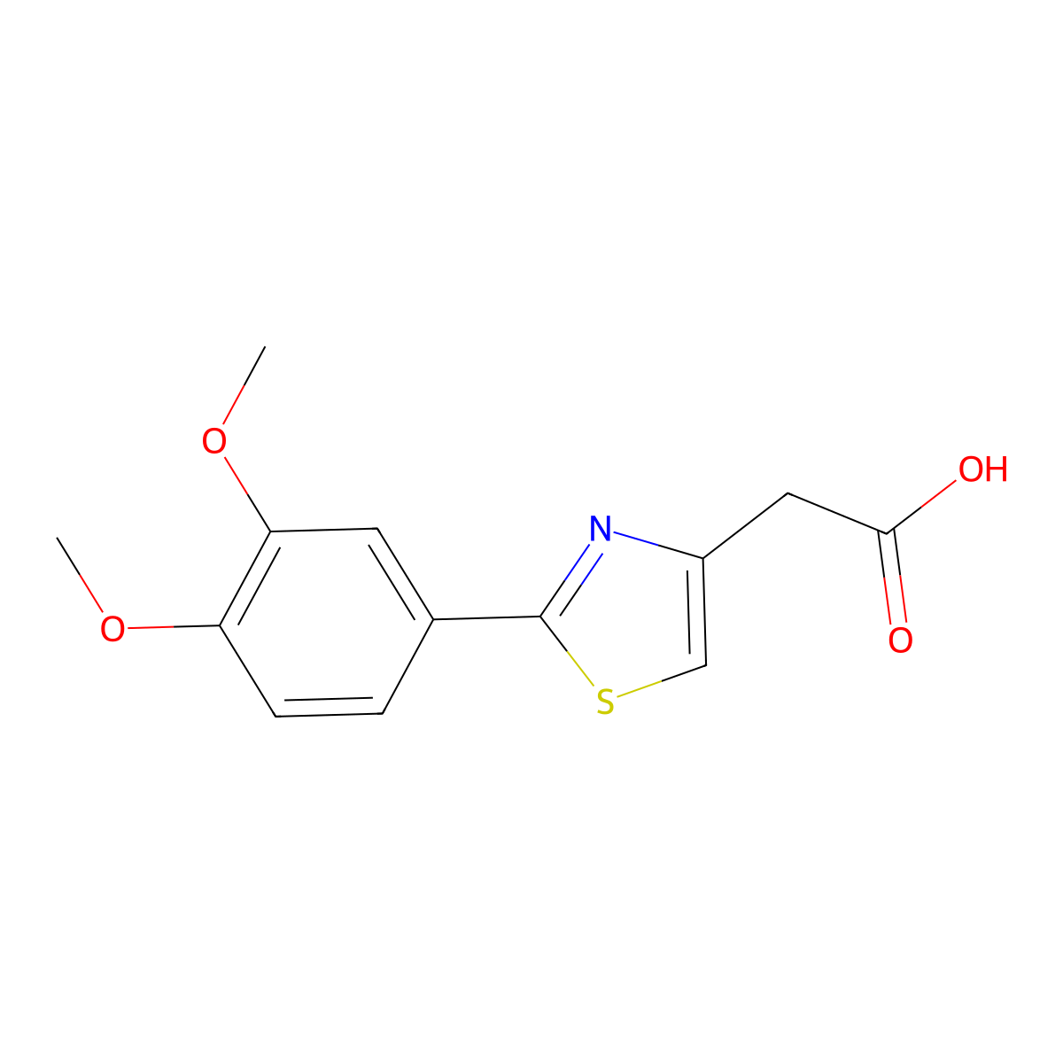 [2-(3,4-Dimethoxyphenyl)-1,3-thiazol-4-yl]acetic acid molecular structure, CAS 756858-99-8