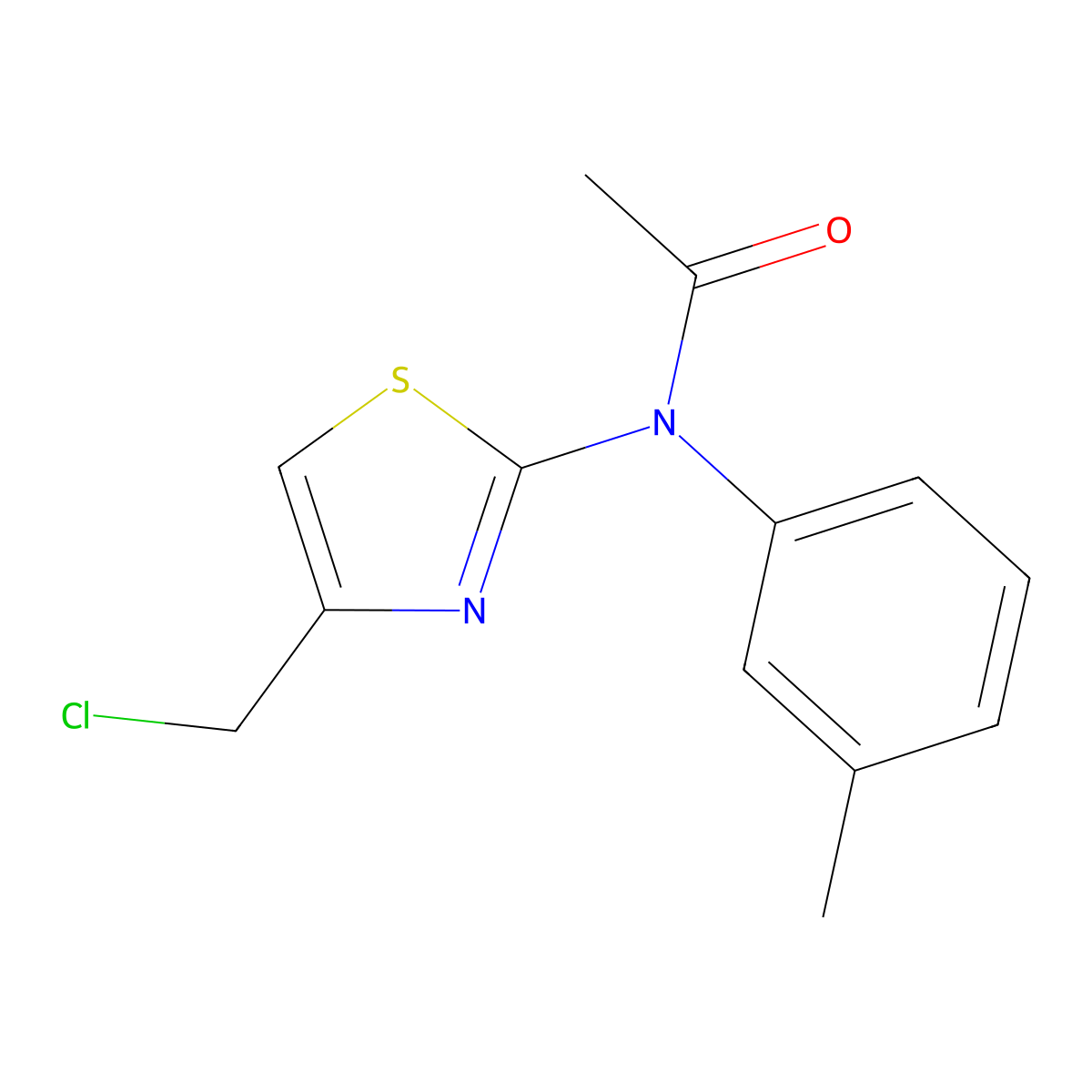 N-[4-(chloromethyl)-1,3-thiazol-2-yl]-N-(3-methylphenyl)acetamide molecular structure, CAS 756859-01-5