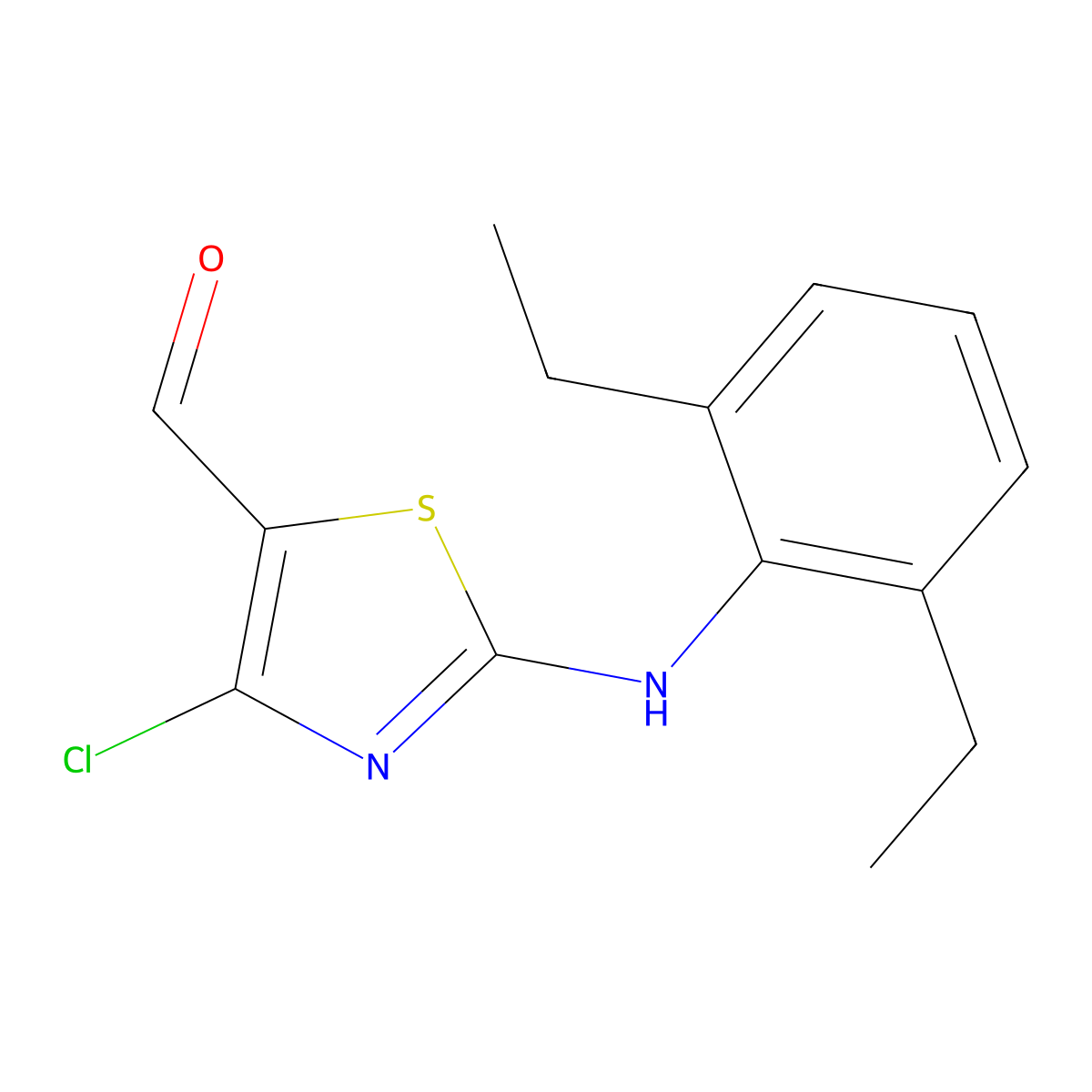 4-Chloro-2-[(2,6-diethylphenyl)amino]-1,3-thiazole-5-carbaldehyde molecular structure, CAS 756859-03-7