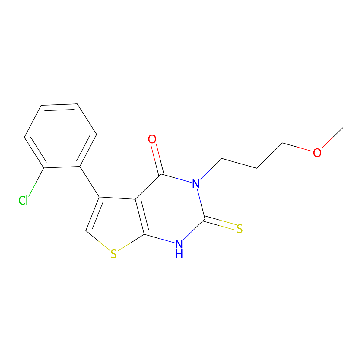 5-(2-chlorophenyl)-3-(3-methoxypropyl)-2-sulfanyl-3H,4H-thieno[2,3-d]pyrimidin-4-one molecular structure, CAS 756859-04-8
