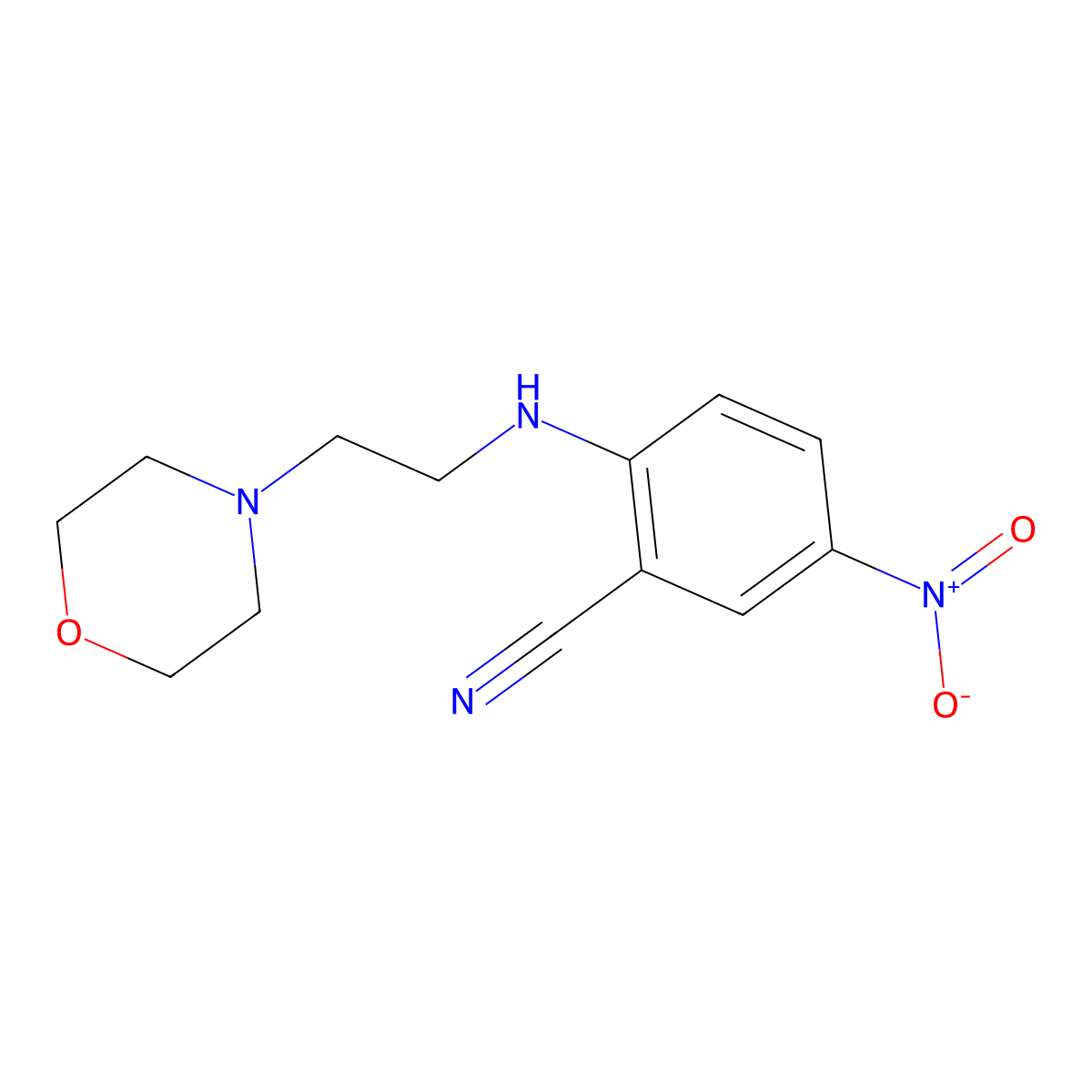 2-[(2-Morpholin-4-ylethyl)amino]-5-nitrobenzonitrile molecular structure, CAS 756869-15-5
