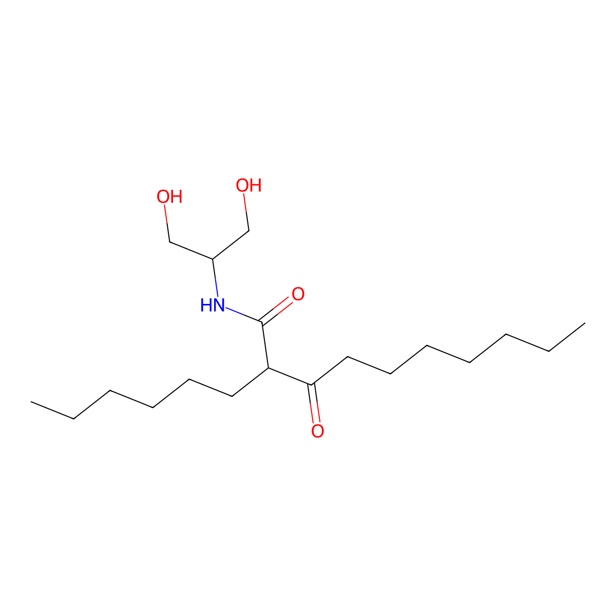Dihydroxyisopropyl capryloylcaprylamide molecular structure, CAS 756875-51-1