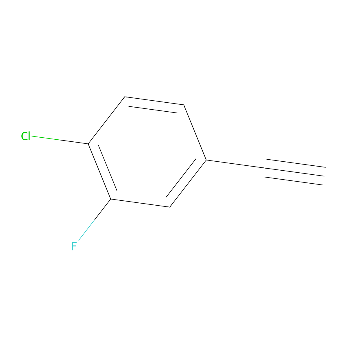 1-Chloro-4-ethynyl-2-fluorobenzene molecular structure, CAS 756895-72-4
